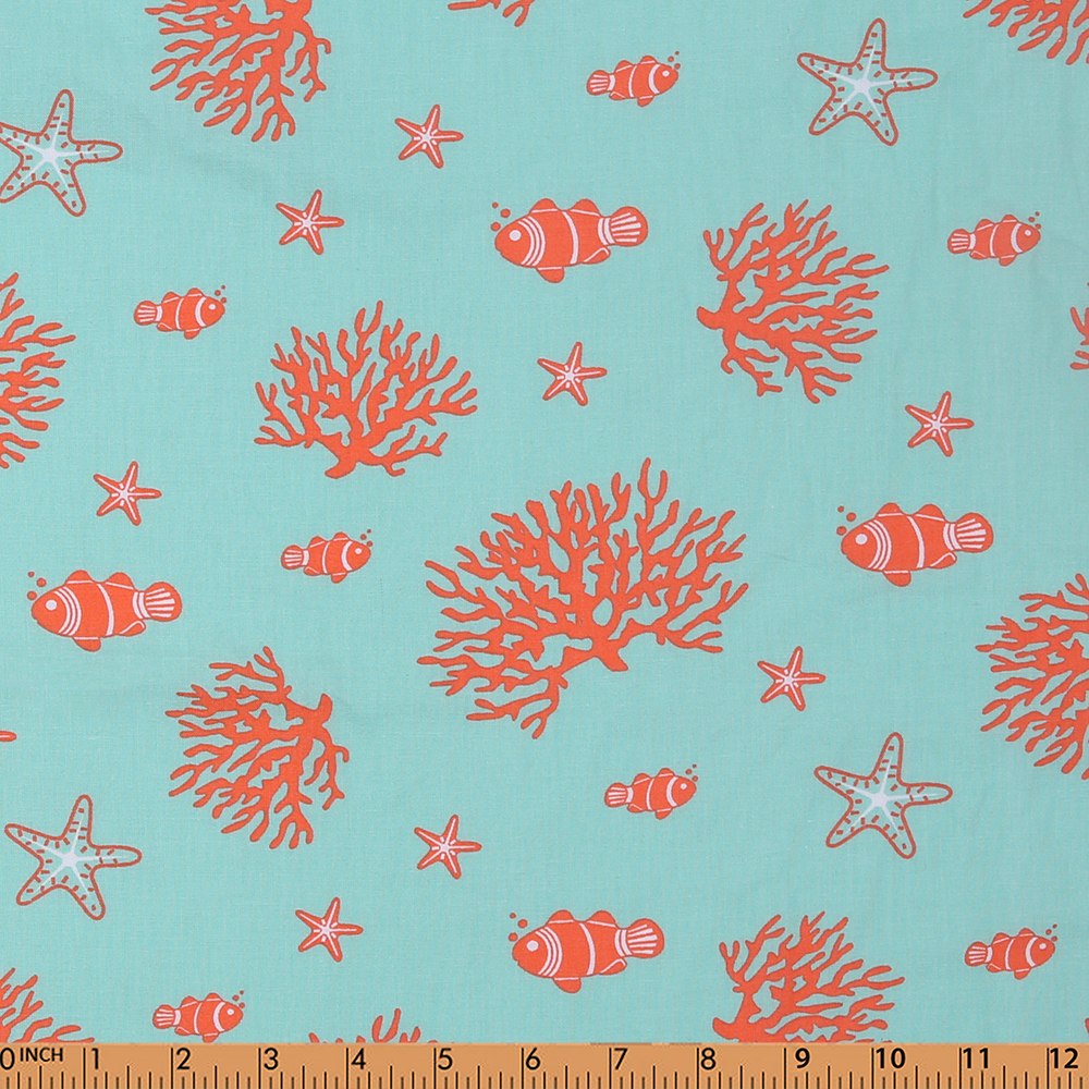 I23 - mint with coral, starfish and clownfish
